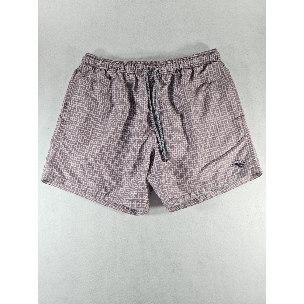 Ted Baker London Swim Trunks Mens 5 XL Mauve Pink Geometric Circle Lobster Board